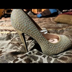 Gold Stone Heels